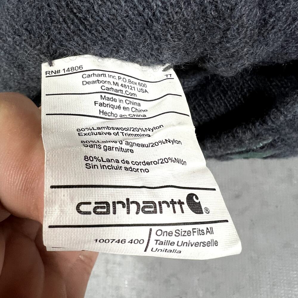 Carhartt Blue Unisex Ribbed Hat Fair Isle Pattern Skully One Size - Picture 5 of 5